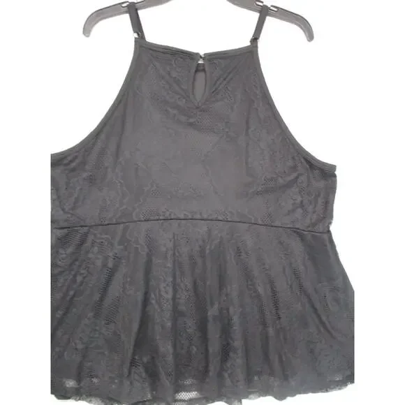 Torrid Black Lace Feminine Chic High Neckline Sleeveless Blouse Top Women Size 3 - Picture 11 of 12